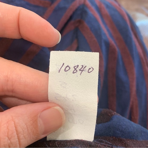 Anthropologie AMO Womens Ruffled Prep Shirt Striped Academia Size Medium FLAWED - Picture 10 of 13